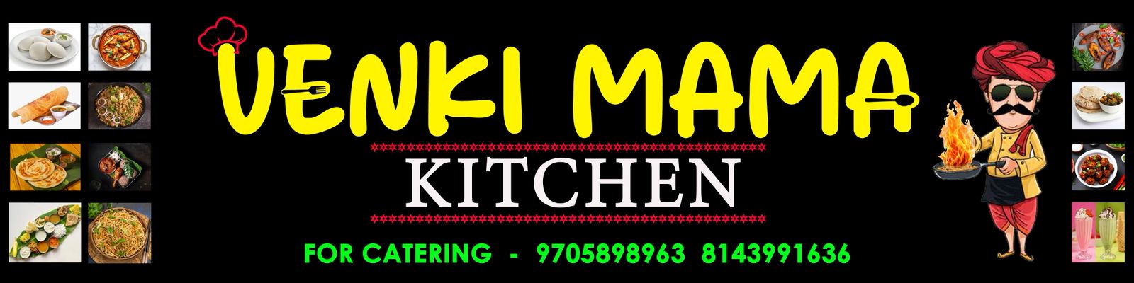 VENKI MAMA KITCHEN storefront and dishes